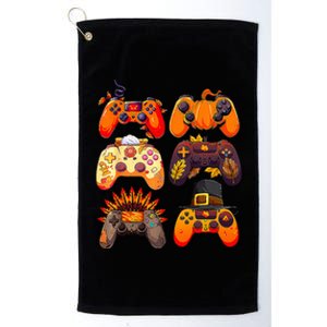 Thanksgiving Fall Gaming Controllers Turkey Funny Gamer  Platinum Collection Golf Towel