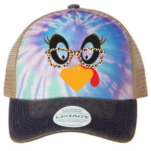 Turkey Face Glasses Turkey Thanksgiving Legacy Tie Dye Trucker Hat