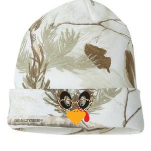 Turkey Face Glasses Turkey Thanksgiving Kati Licensed 12" Camo Beanie