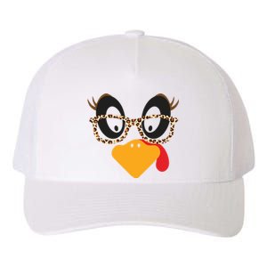 Turkey Face Glasses Turkey Thanksgiving Yupoong Adult 5-Panel Trucker Hat