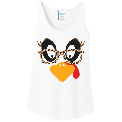 Turkey Face Glasses Turkey Thanksgiving Ladies Essential Tank