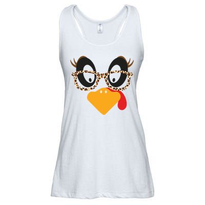 Turkey Face Glasses Turkey Thanksgiving Ladies Essential Flowy Tank