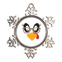 Turkey Face Glasses Turkey Thanksgiving Metallic Star Ornament