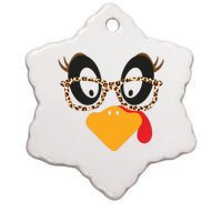 Turkey Face Glasses Turkey Thanksgiving Ceramic Star Ornament