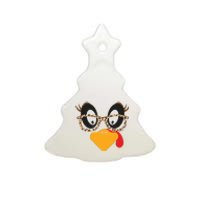 Turkey Face Glasses Turkey Thanksgiving Ceramic Tree Ornament