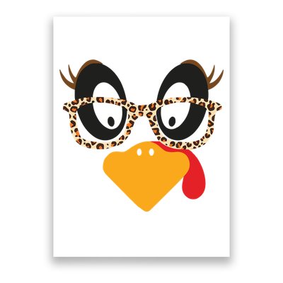 Turkey Face Glasses Turkey Thanksgiving Poster