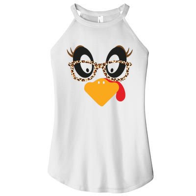 Turkey Face Glasses Turkey Thanksgiving Women's Perfect Tri Rocker Tank