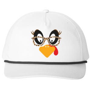 Turkey Face Glasses Turkey Thanksgiving Snapback Five-Panel Rope Hat