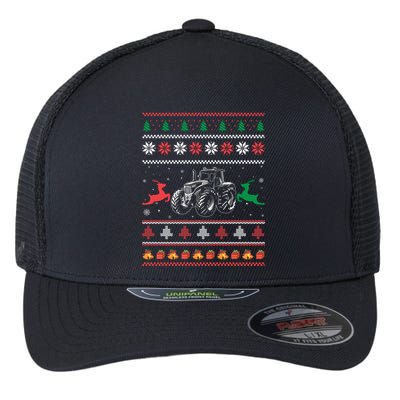 Tractor Farming Holiday Clothes Funny Farmer Ugly Christmas Great Gift Flexfit Unipanel Trucker Cap