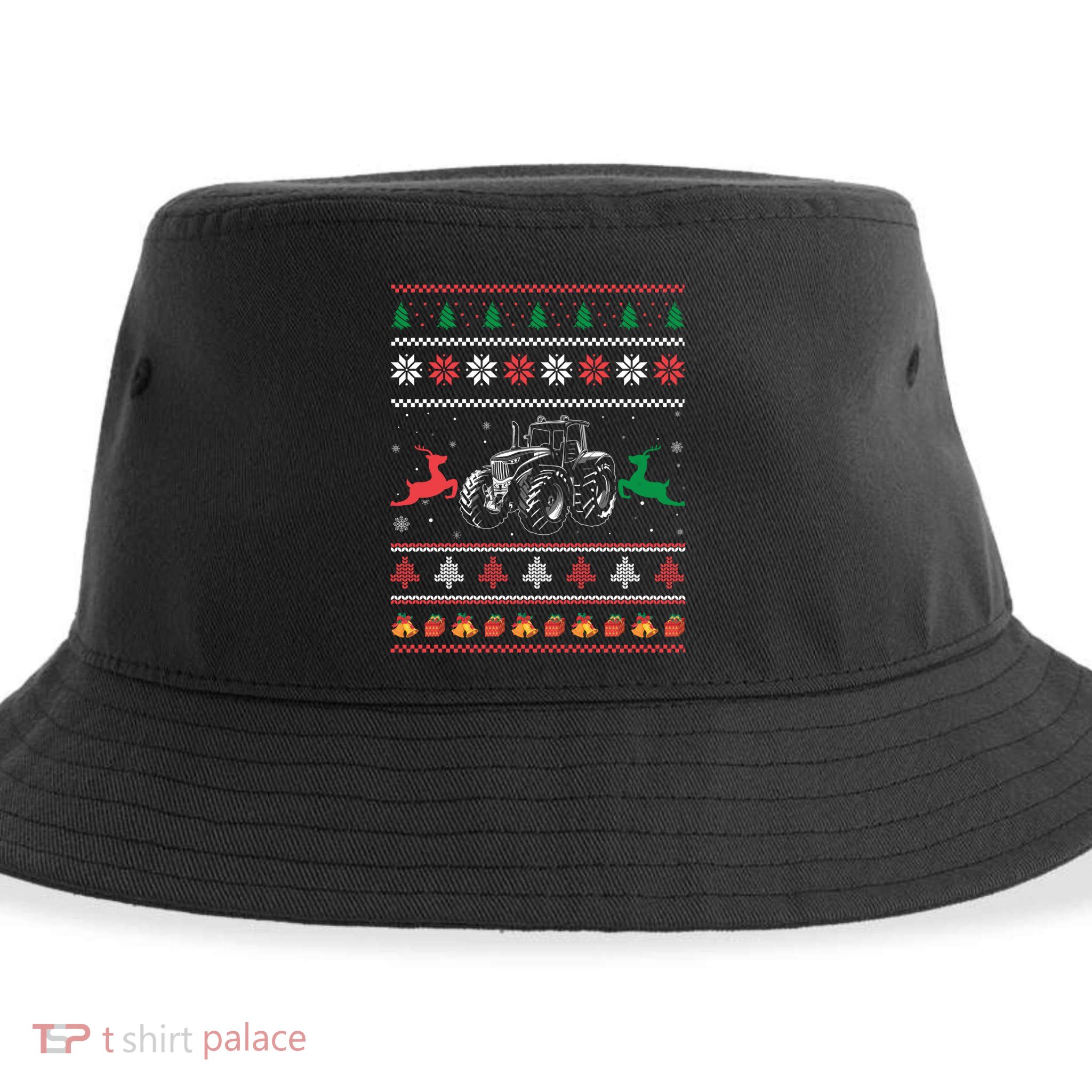Tractor Farming Holiday Clothes Funny Farmer Ugly Christmas Great Gift Sustainable Bucket Hat