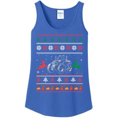 Tractor Farming Holiday Clothes Funny Farmer Ugly Christmas Great Gift Ladies Essential Tank