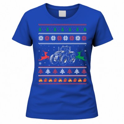 Tractor Farming Holiday Clothes Funny Farmer Ugly Christmas Great Gift Women's T-Shirt