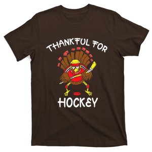 Thankful For Hockey Turkey Thanksgiving Hockey T-Shirt