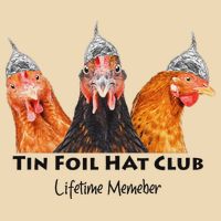 Tin Foil Hat Club Member Chickens Funny Conspiracy Theorist Drawstring Bag