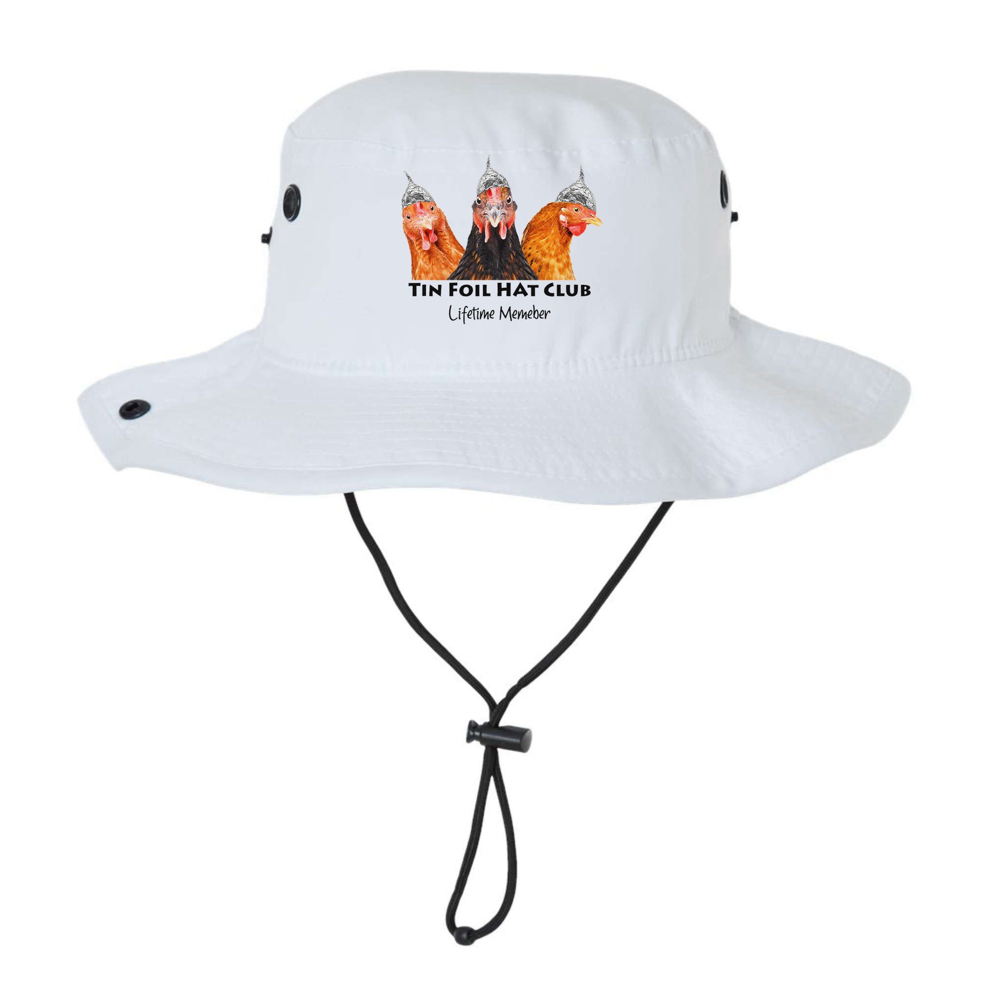 Tin Foil Hat Club Member Chickens Funny Conspiracy Theorist Bucket Hat