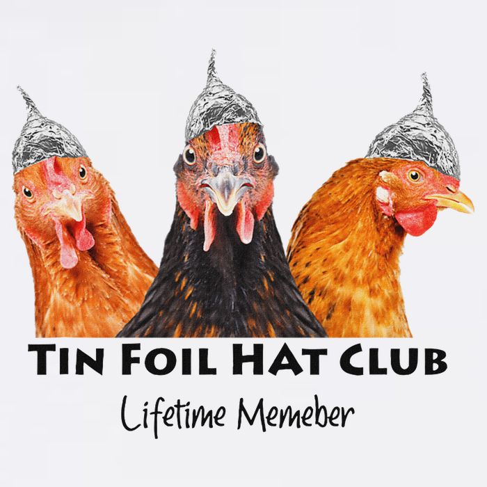 Tin Foil Hat Club Member Chickens Funny Conspiracy Theorist 11oz C Handle Ceramic Mug