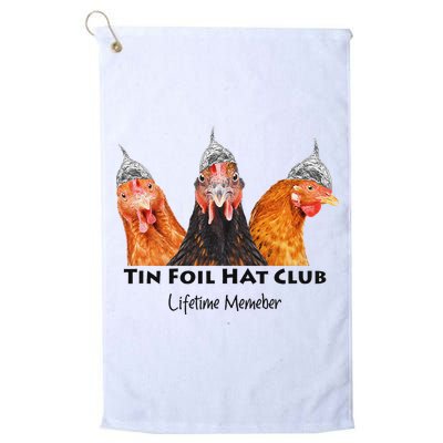 Tin Foil Hat Club Member Chickens Funny Conspiracy Theorist Golf Towel