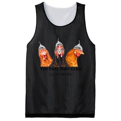 Tin Foil Hat Club Member Chickens Funny Conspiracy Theorist Mesh Reversible Basketball Jersey Tank