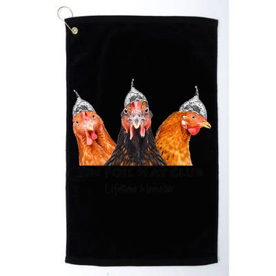 Tin Foil Hat Club Member Chickens Funny Conspiracy Theorist Golf Towel