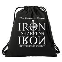 The Fathers House Iron Sharpens Iron Brothers In Christ Drawstring Bag