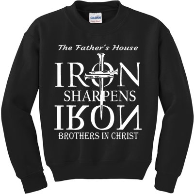 The Fathers House Iron Sharpens Iron Brothers In Christ Kids Sweatshirt