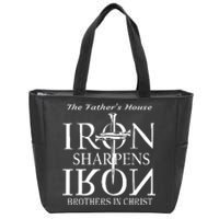 The Fathers House Iron Sharpens Iron Brothers In Christ Zip Tote Bag