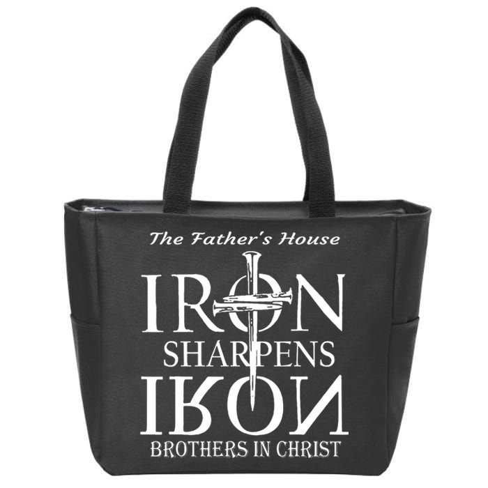 The Fathers House Iron Sharpens Iron Brothers In Christ Zip Tote Bag