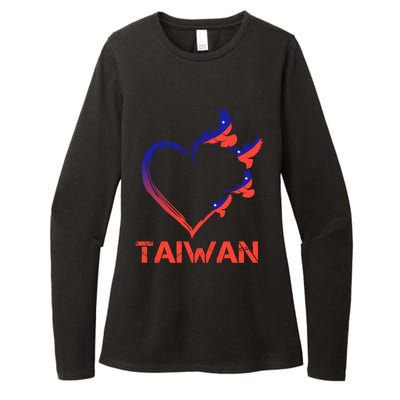 Taiwan Flag Heart Vintage Taiwanese Lovers Taiwan Cute Gift Womens CVC Long Sleeve Shirt