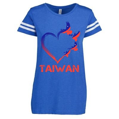 Taiwan Flag Heart Vintage Taiwanese Lovers Taiwan Cute Gift Enza Ladies Jersey Football T-Shirt