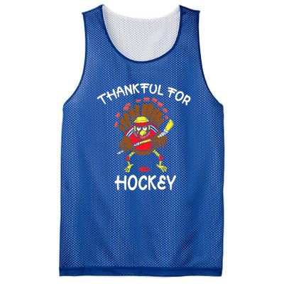 Thankful For Hockey Thanksgiving Funny Turkey Playing Hockey Mesh Reversible Basketball Jersey Tank