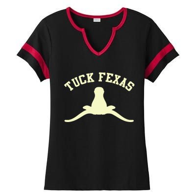 Tuck Fexas Horns Down Texas Ladies Halftime Notch Neck Tee