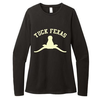 Tuck Fexas Horns Down Texas Womens CVC Long Sleeve Shirt