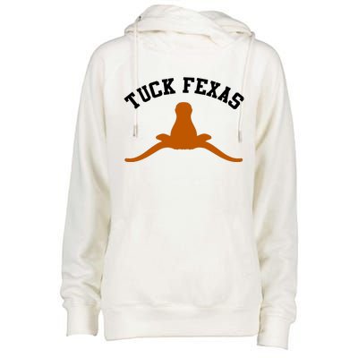 Tuck Fexas Horns Down Texas Womens Funnel Neck Pullover Hood