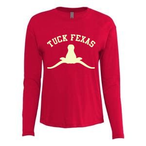 Tuck Fexas Horns Down Texas Womens Cotton Relaxed Long Sleeve T-Shirt