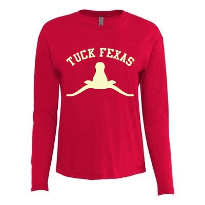 Tuck Fexas Horns Down Texas Womens Cotton Relaxed Long Sleeve T-Shirt