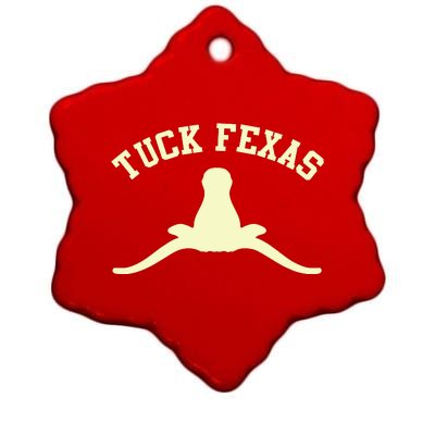 Tuck Fexas Horns Down Texas Ceramic Star Ornament