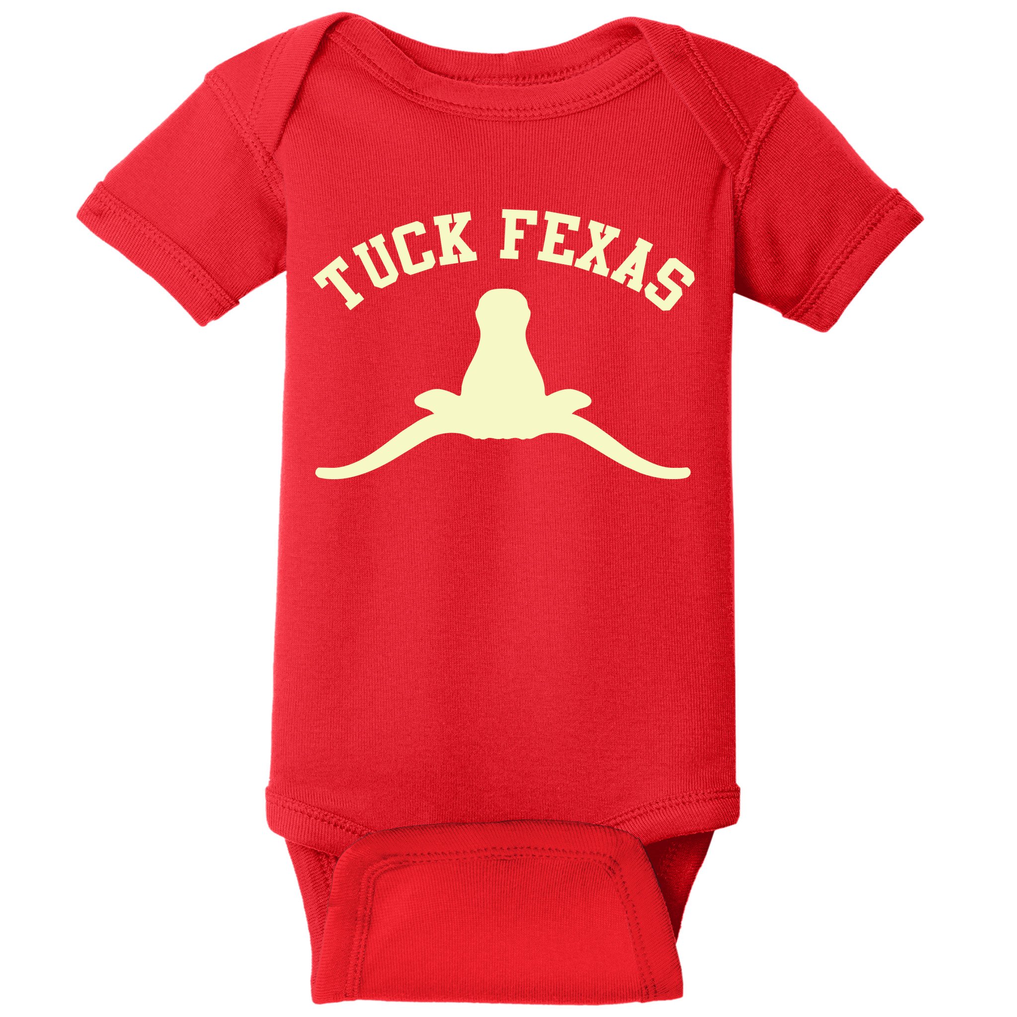 Tuck Fexas Horns Down Texas Baby Bodysuit
