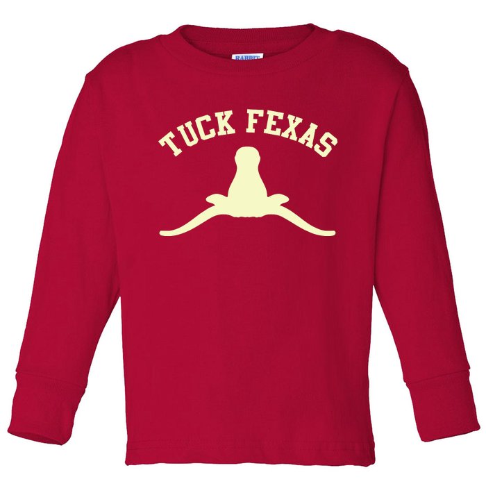 Tuck Fexas Horns Down Texas Toddler Long Sleeve Shirt