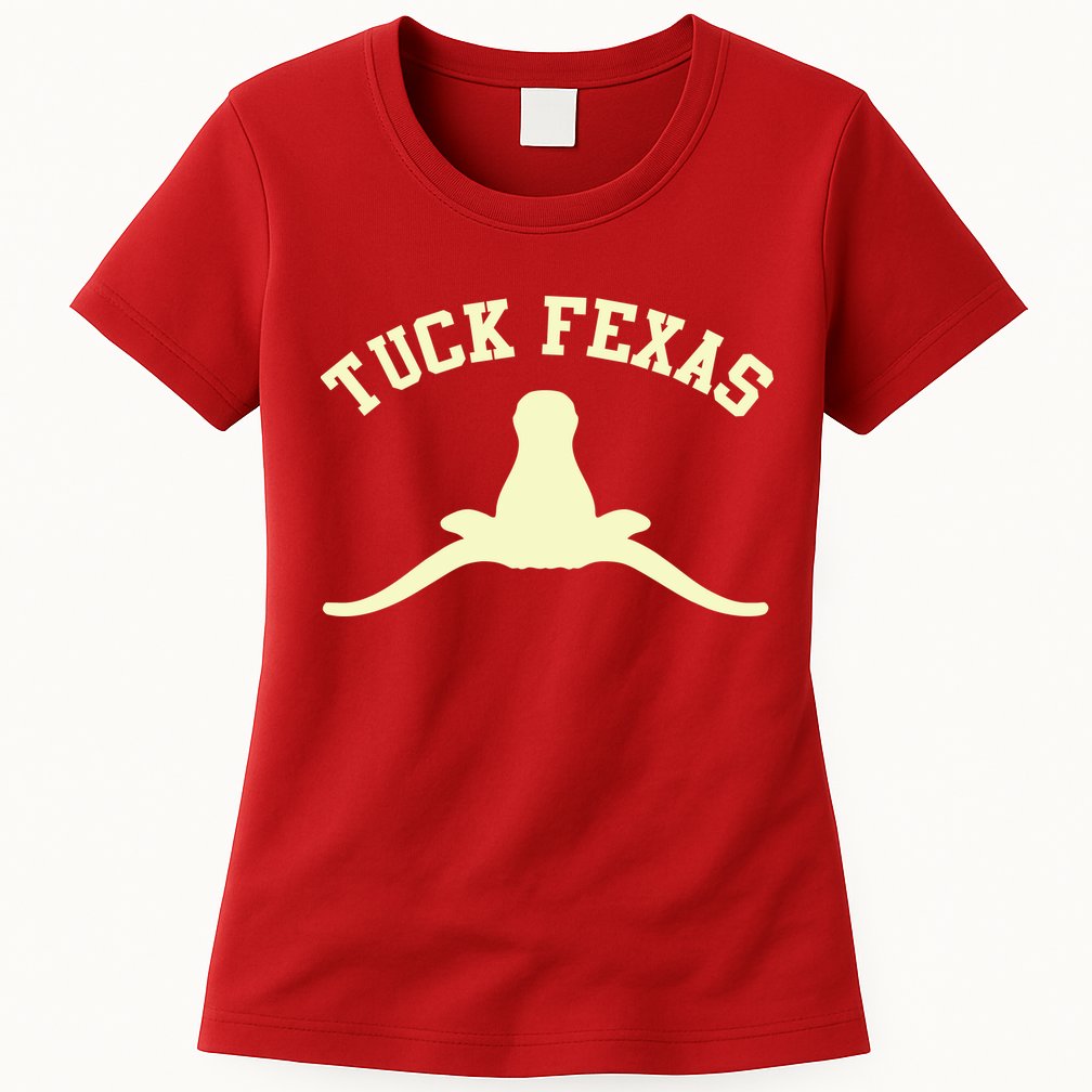 Tuck Fexas Horns Down Texas Womens T-Shirt
