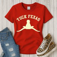 Tuck Fexas Horns Down Texas Womens T-Shirt