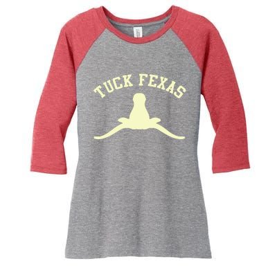 Tuck Fexas Horns Down Texas Women's Tri-Blend 3/4-Sleeve Raglan Shirt