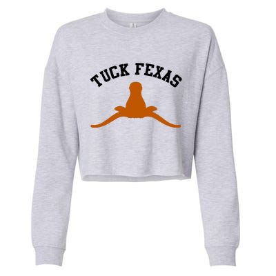 Tuck Fexas Horns Down Texas Cropped Pullover Crew