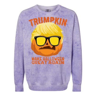 Trumpkin Funny Halloween Make Halloween Great Again Gift Colorblast Crewneck Sweatshirt