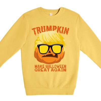 Trumpkin Funny Halloween Make Halloween Great Again Gift Premium Crewneck Sweatshirt