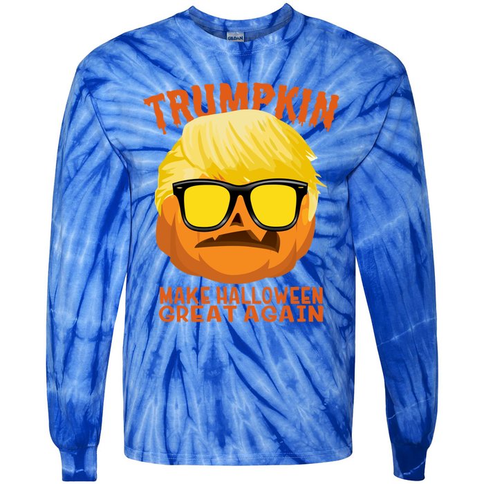 Trumpkin Funny Halloween Make Halloween Great Again Gift Tie-Dye Long Sleeve Shirt