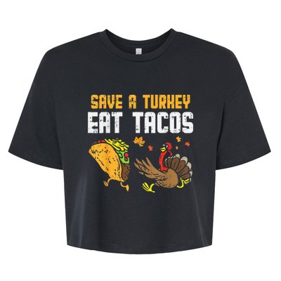 Turkey Fiesta Hilarious Thanksgiving Day Celebration Bella+Canvas Jersey Crop Tee