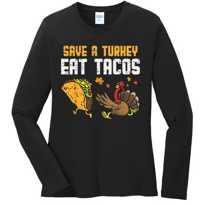 Turkey Fiesta Hilarious Thanksgiving Day Celebration Ladies Long Sleeve Shirt