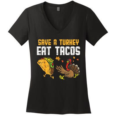 Turkey Fiesta Hilarious Thanksgiving Day Celebration Women's V-Neck T-Shirt