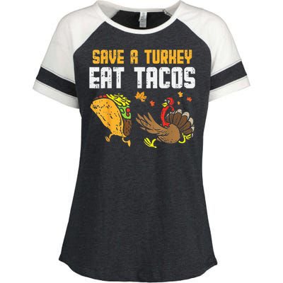 Turkey Fiesta Hilarious Thanksgiving Day Celebration Enza Ladies Jersey Colorblock Tee