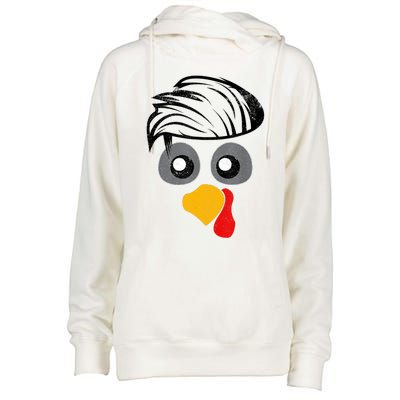 Thanksgiving Funny Handsom Turkey Face, Hairstyle For Thanksgiving Party Womens Funnel Neck Pullover Hood